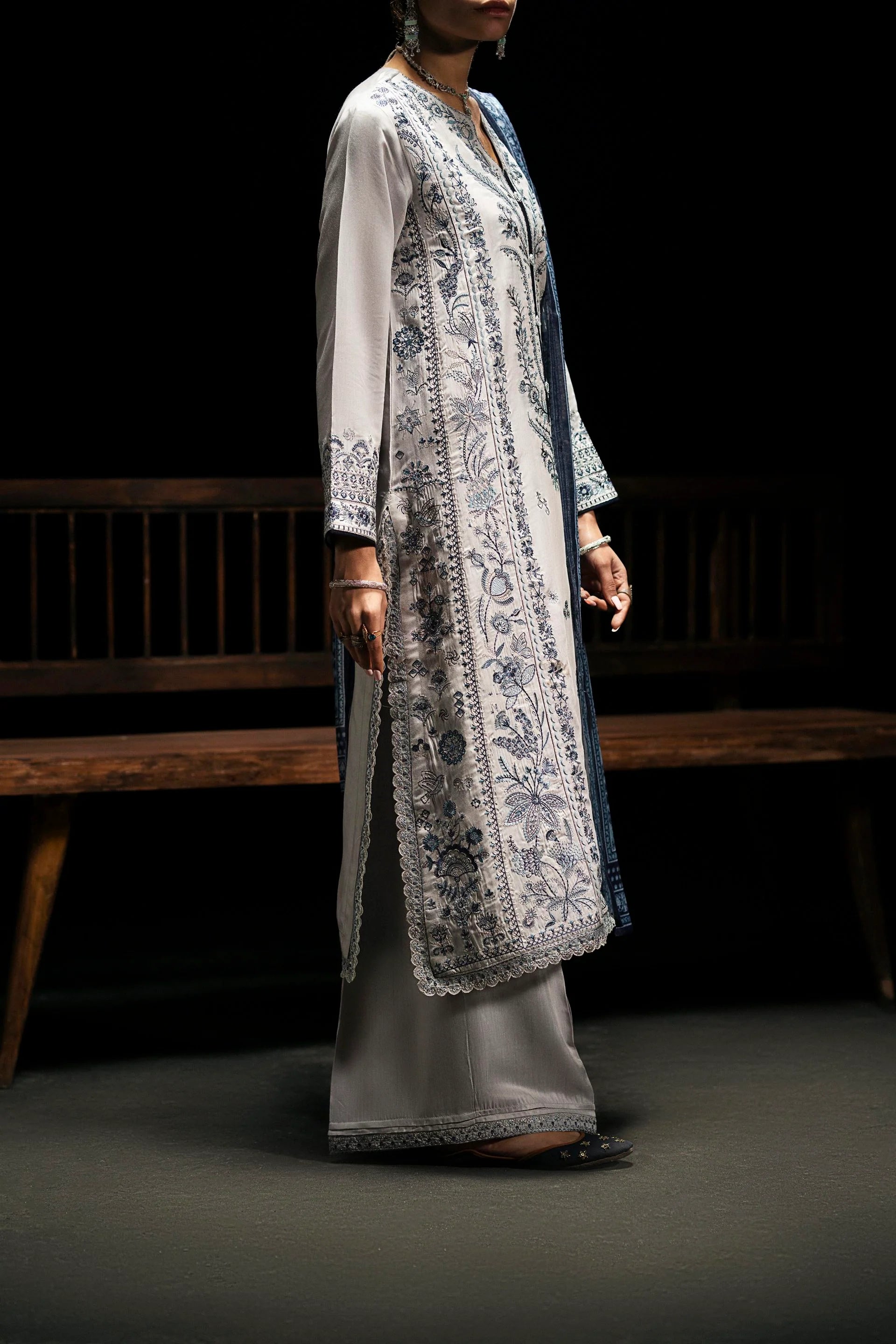 Boutique Eid Collection Celestial Frost Embroidered Viscose Suit