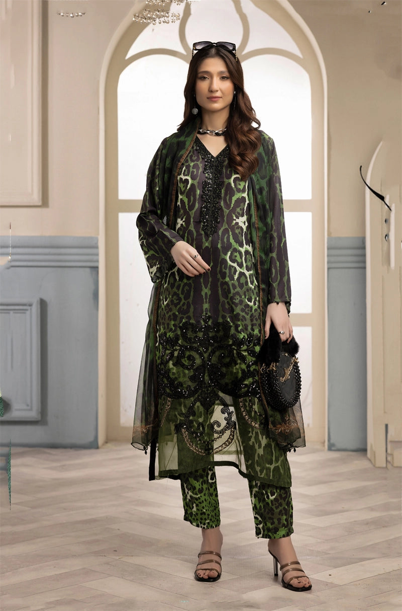 Maria B Inspired M.Prints 3 Piece Linen Viscose Outfit MPT-2509A