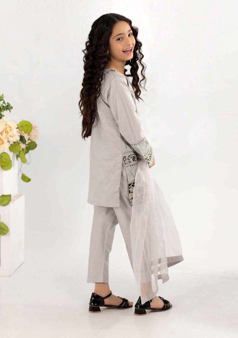 Desi Posh Girls Grey Mummy & Me Eid Outfit - Desi Posh