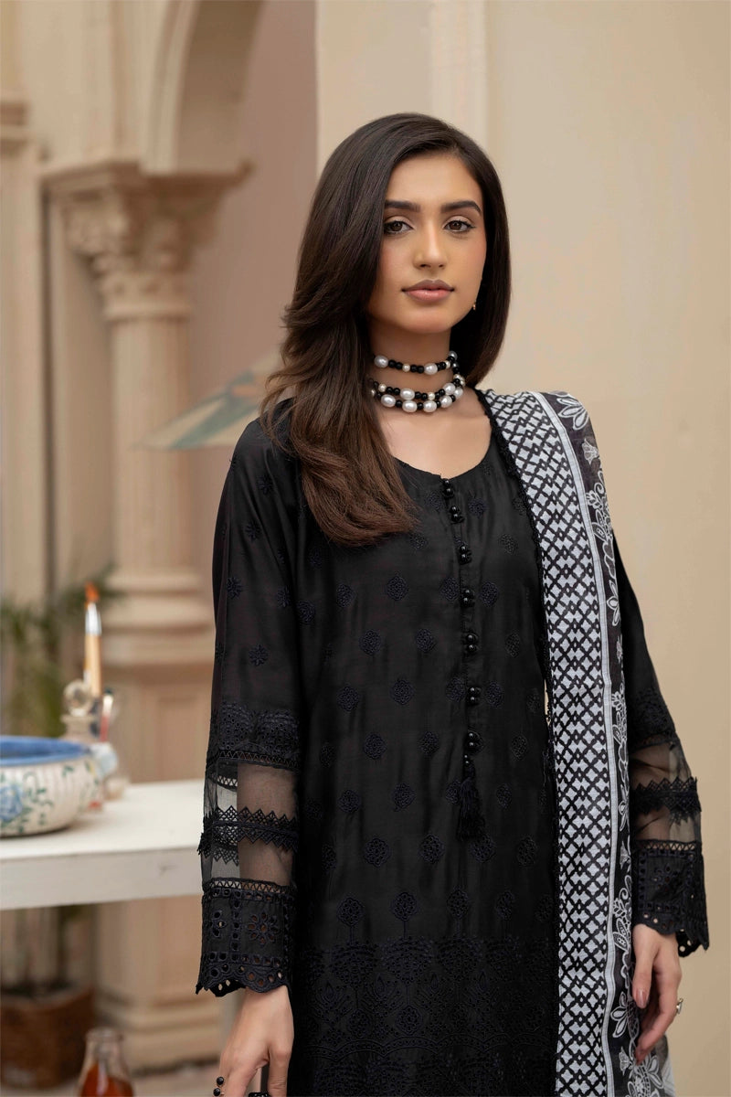 Sana Safinaz Inspired Viscose Black Chikan Kari Mummy & Me Ladies Eid Outfit