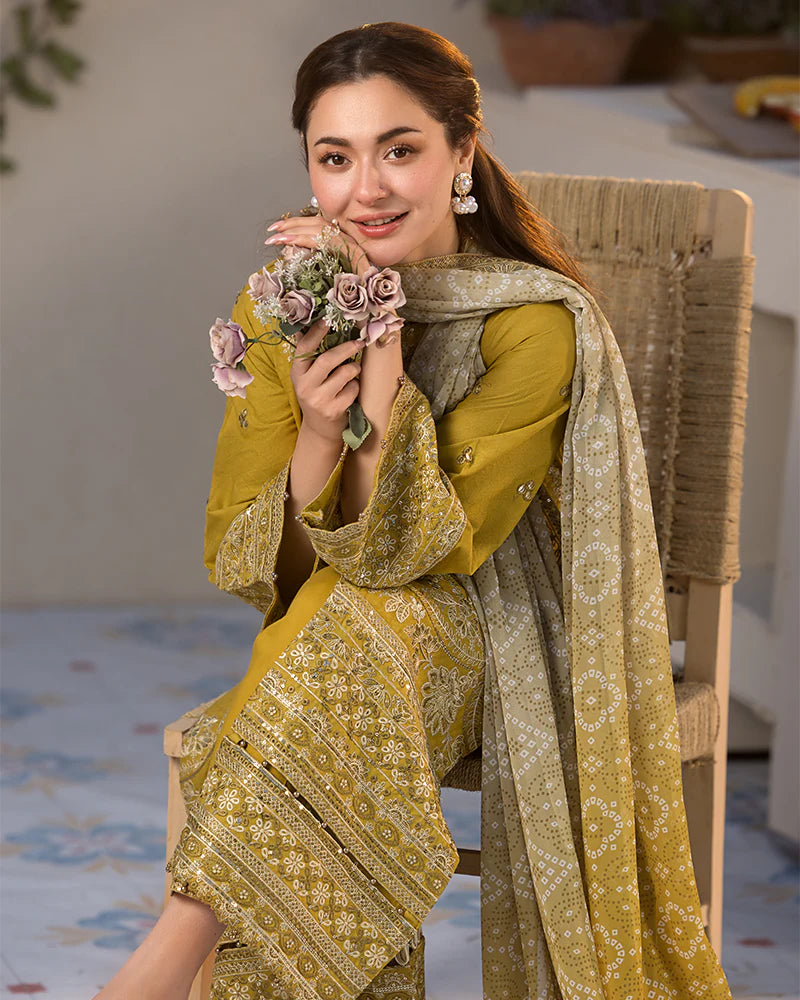 Janaan Premium Jacquard Eid Edit 3 Piece Outfit AL998