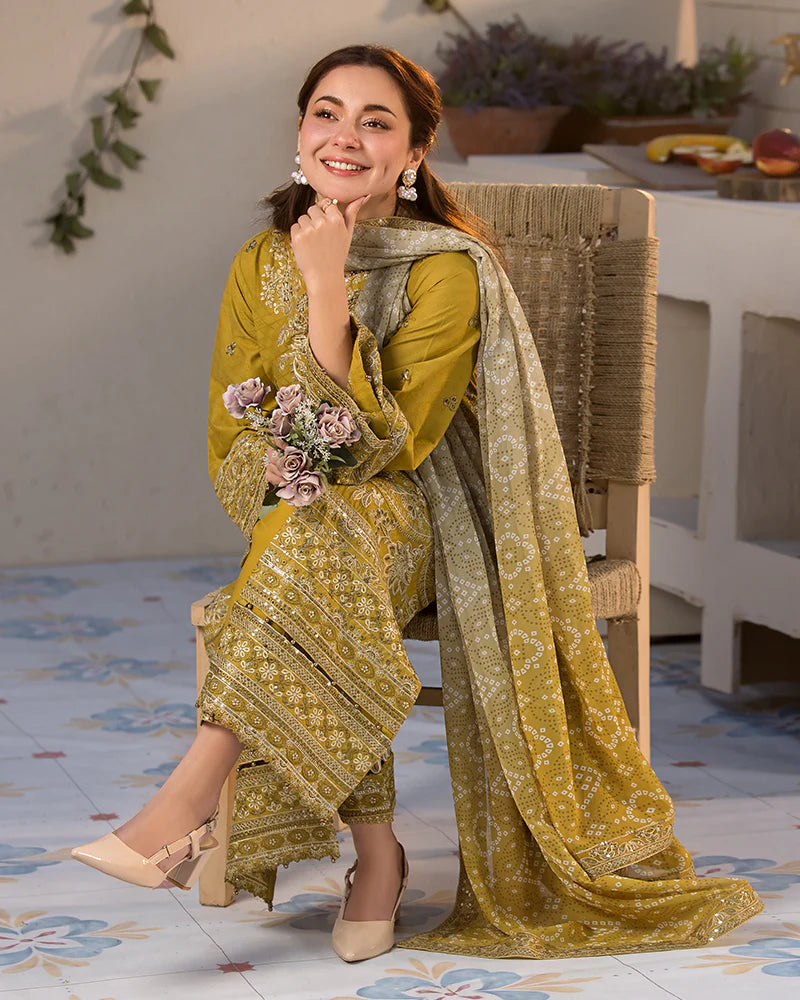 Janaan Premium Jacquard Eid Edit 3 Piece Outfit AL998