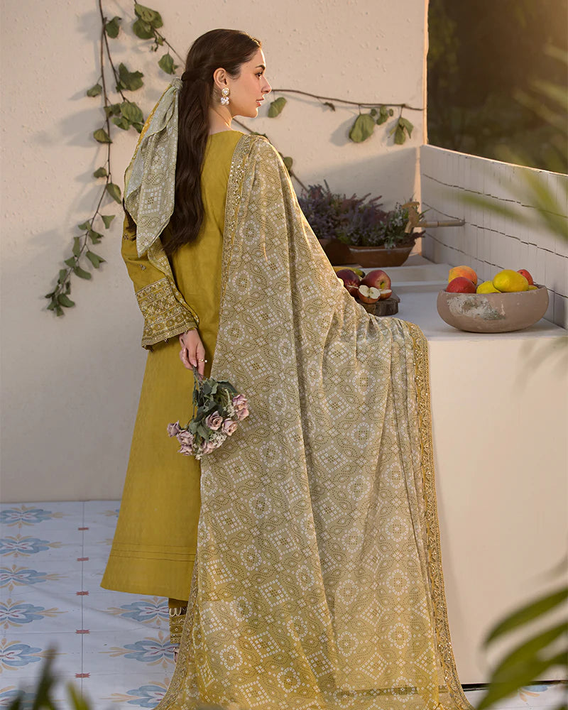 Janaan Premium Jacquard Eid Edit 3 Piece Outfit AL998