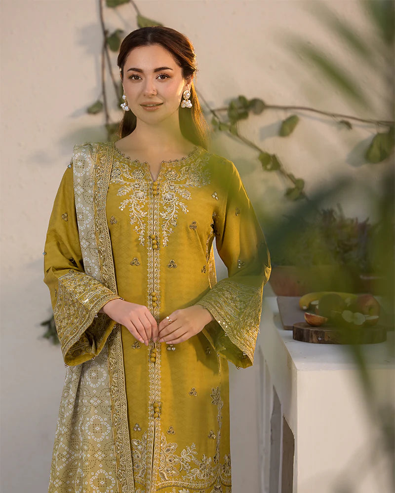 Janaan Premium Jacquard Eid Edit 3 Piece Outfit AL998