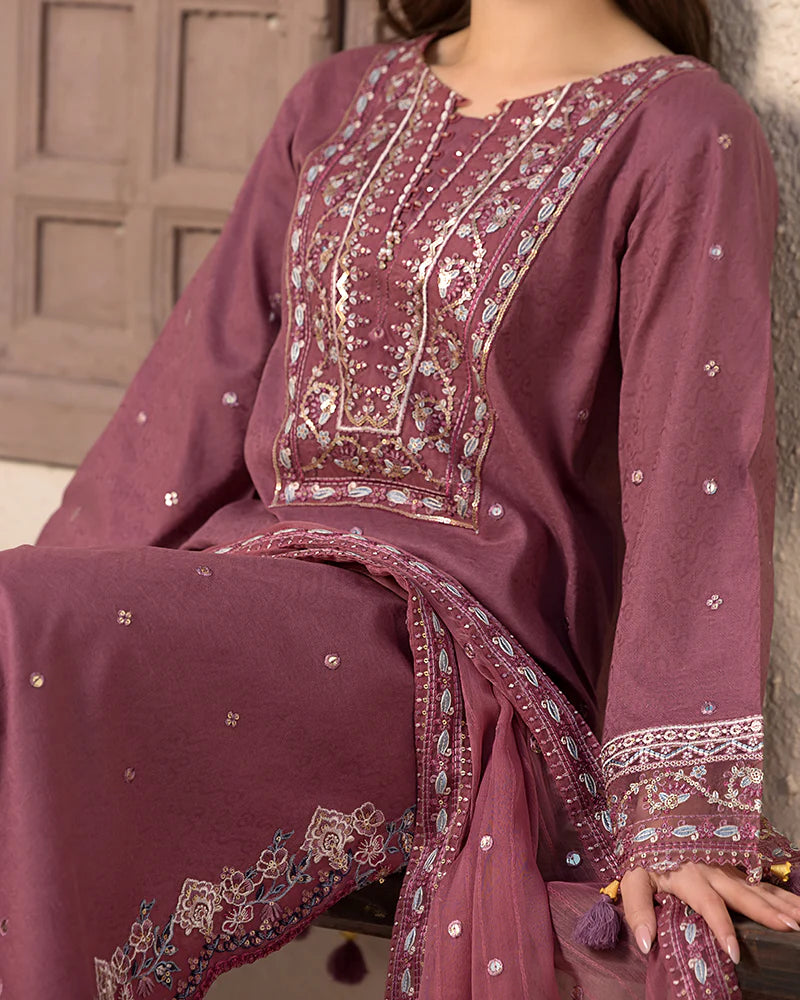 Janaan Premium Jacquard Eid Edit 3 Piece Outfit AL992