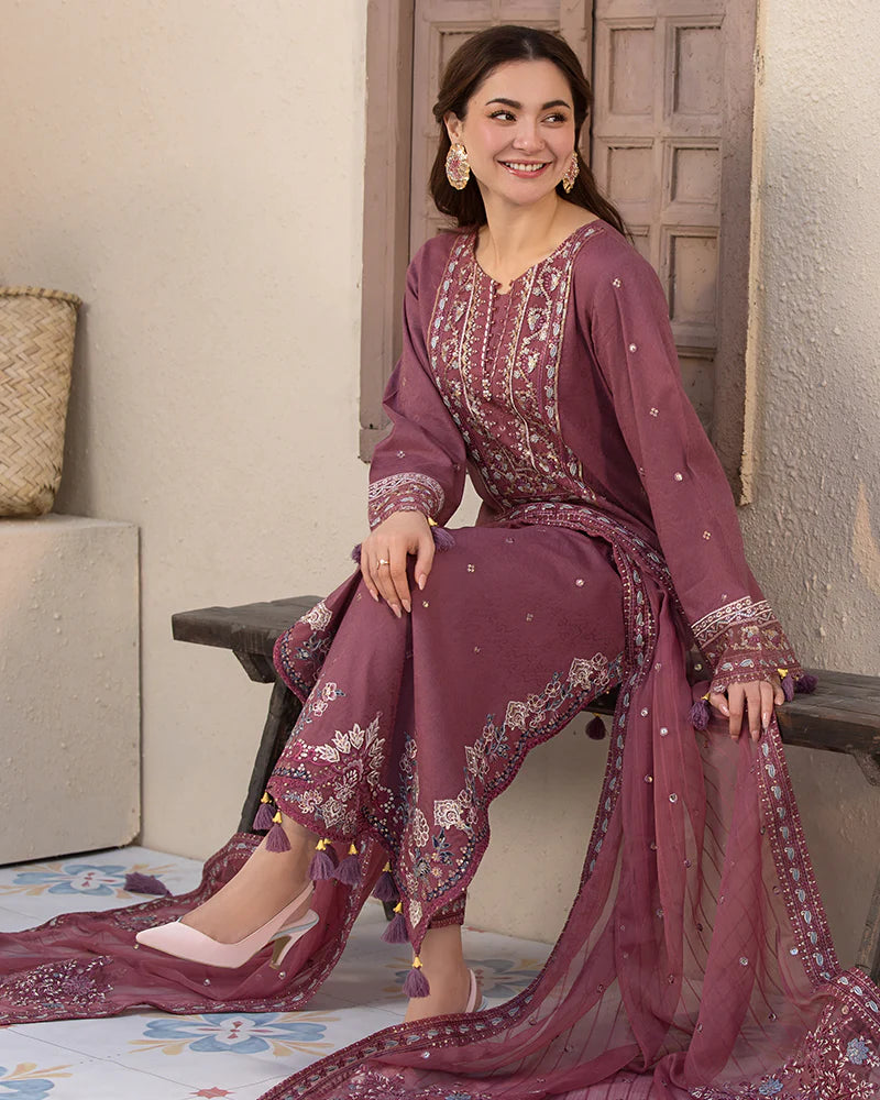 Janaan Premium Jacquard Eid Edit 3 Piece Outfit AL992