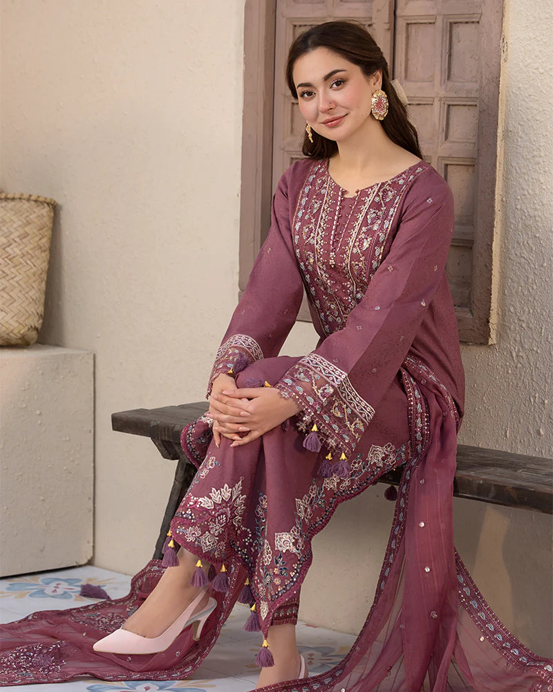 Janaan Premium Jacquard Eid Edit 3 Piece Outfit AL992