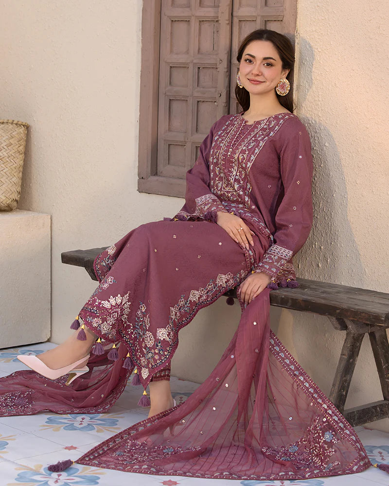 Janaan Premium Jacquard Eid Edit 3 Piece Outfit AL992