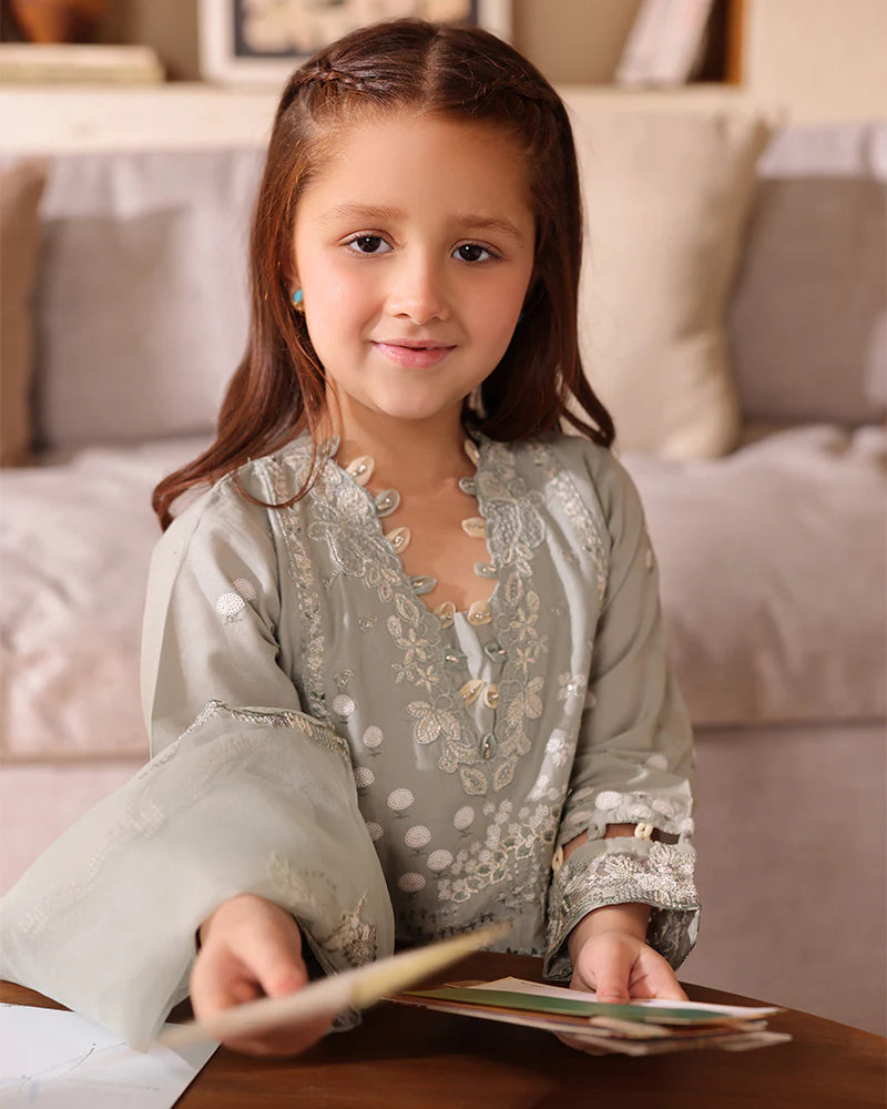 Ally's Mummy & Me Girls Chikan Embroidered Eid Outfit AL990K