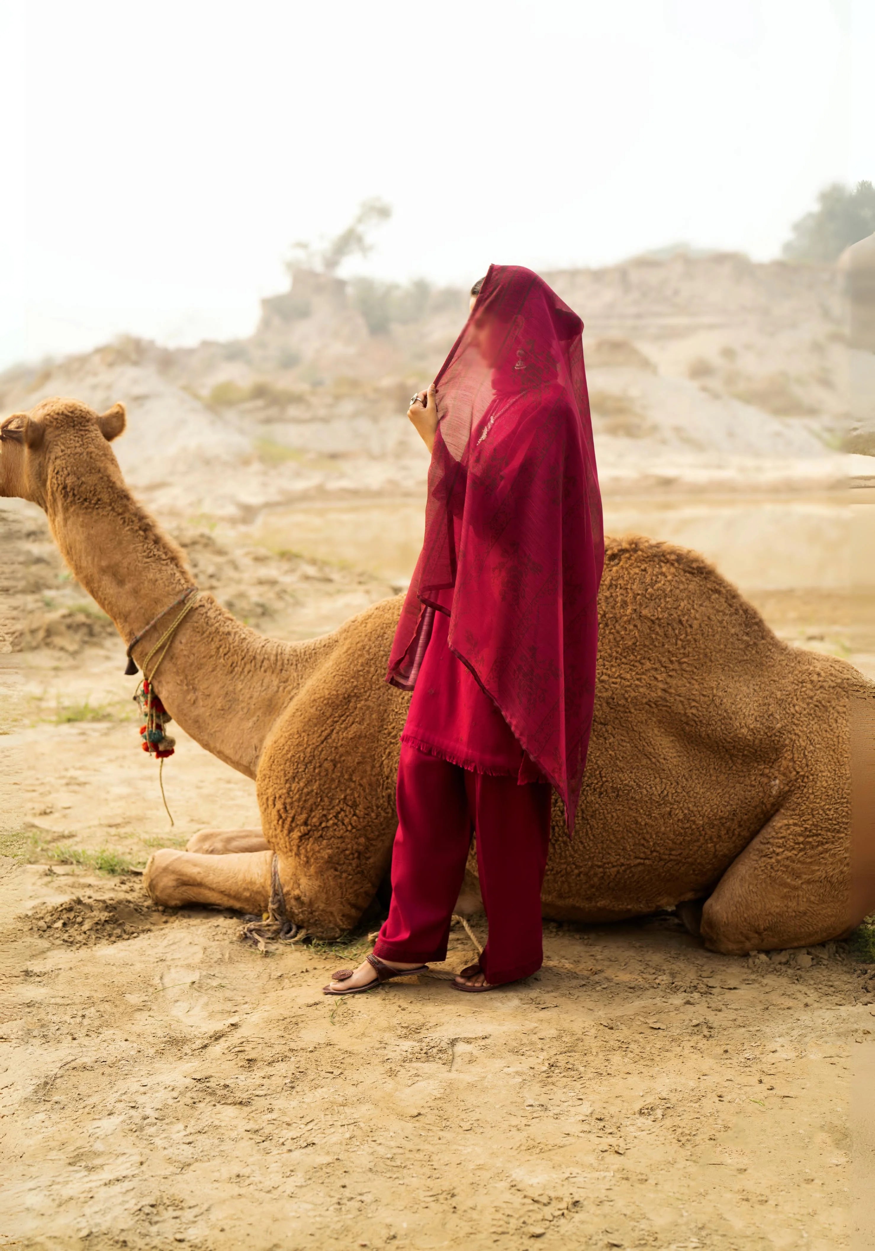 رہگیر Qalb Khaddar Embroidered Suit with Silk Munaar Dupatta